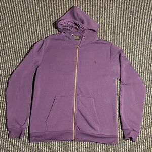 Polo Ralph Lauren Hoodie Mens Large Purple Pullover Hooded Sweatshirt